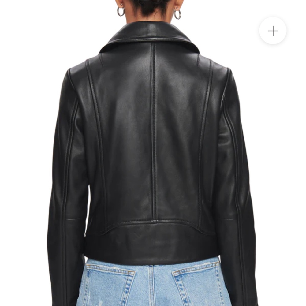 DSTLD Black Leather Jacket for Women - Picture 3 of 7